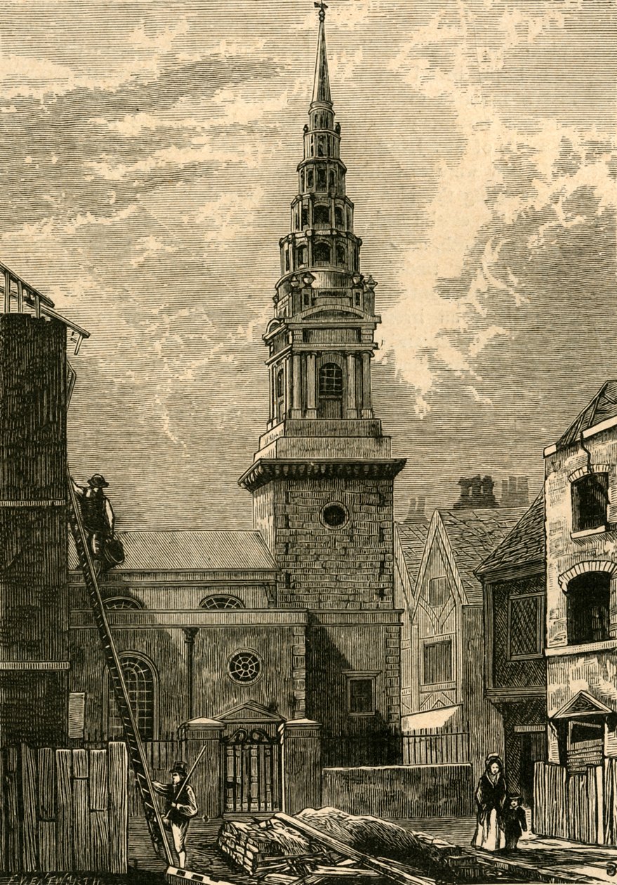 St. Brides Church, Fleet Street, 1824, 1897. af Unbekannt