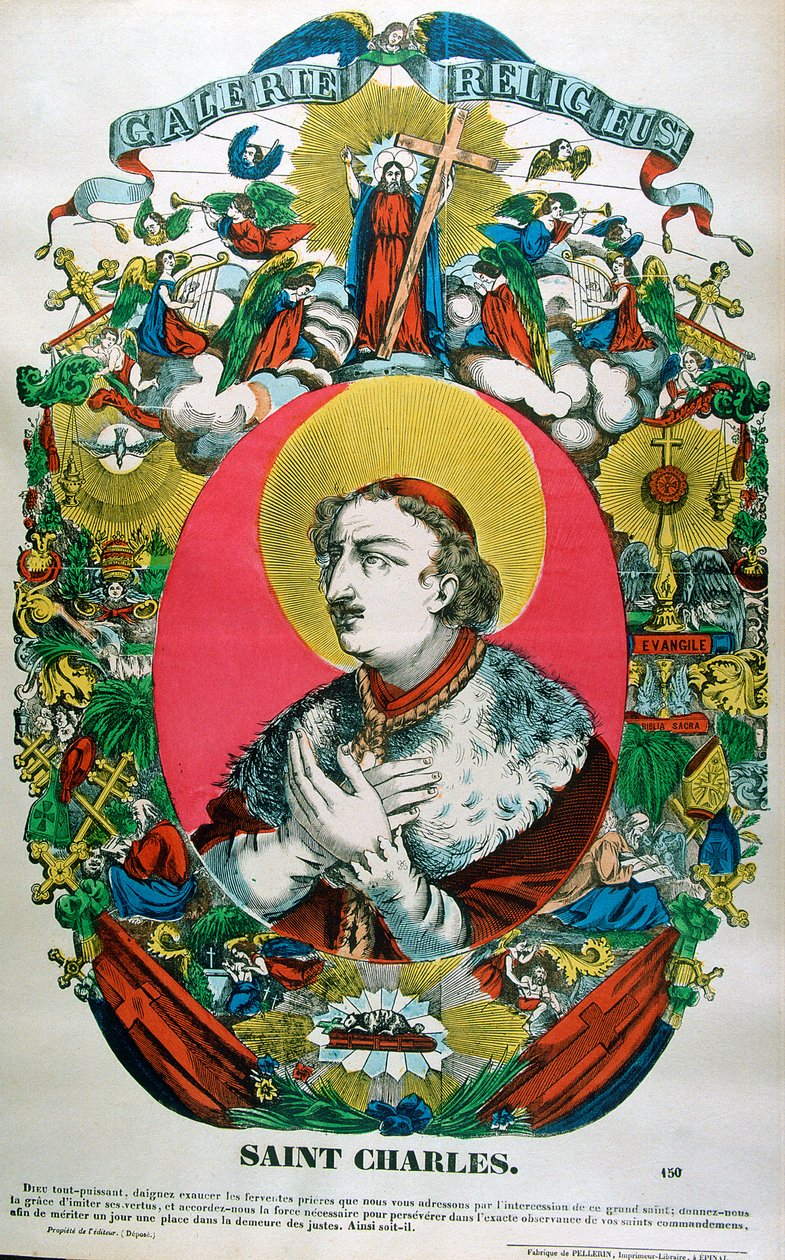 Sankt Charles af Borromeo, italiensk præst fra det 16. århundrede, 1800-tallet af Unbekannt
