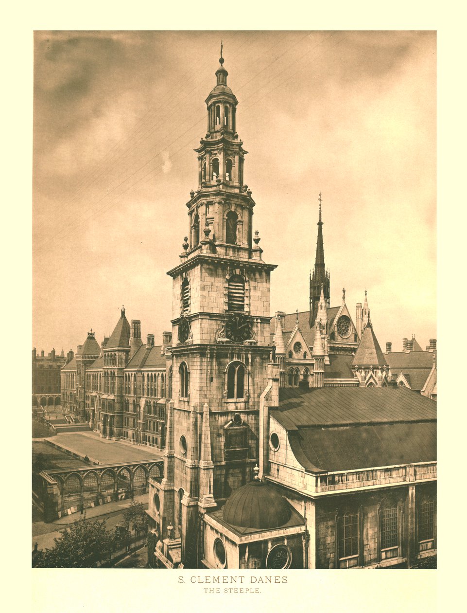 St Clement Danes, The Steeple, midten af slutningen af det 19. århundrede. af Unbekannt