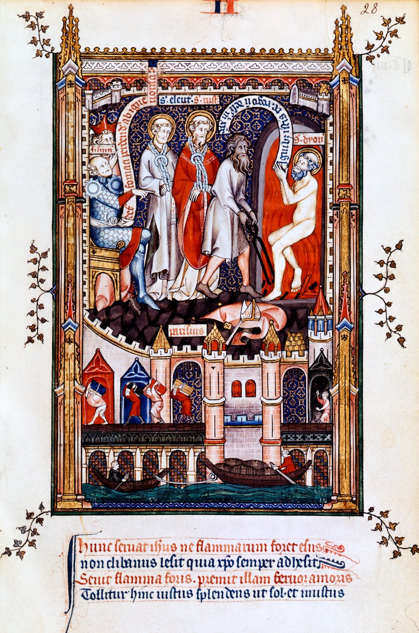 St Denis kastes i ovnen, 1317 af Unbekannt