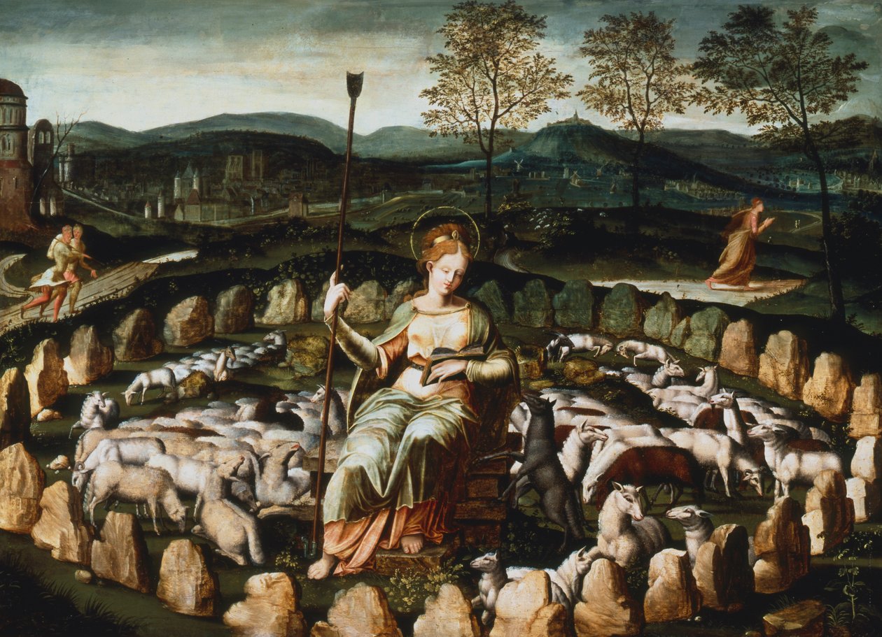 St. Genevieve gardant ses moutons St. Genevieve ser på sin flok, 1500-tallet af Unbekannt