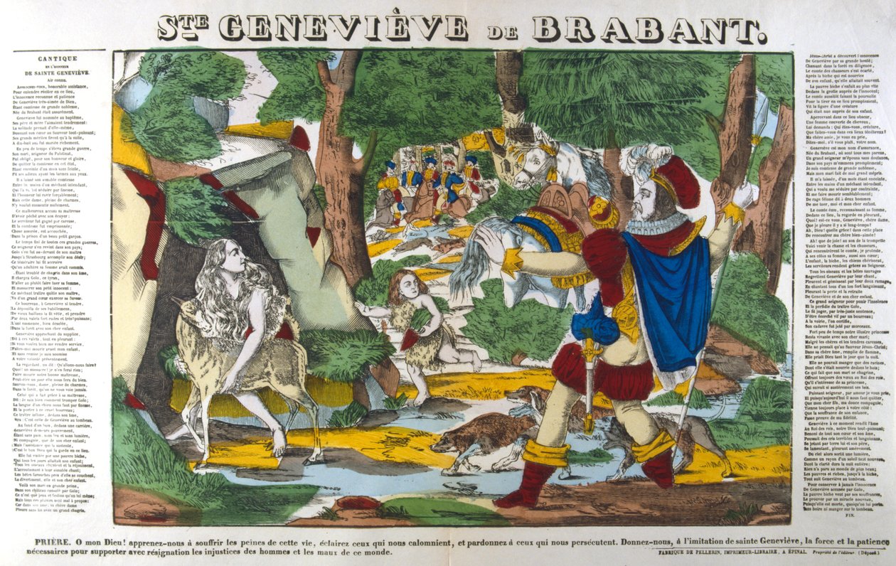 St Genevieve af Brabant i skoven, 1800-tallet af Unbekannt