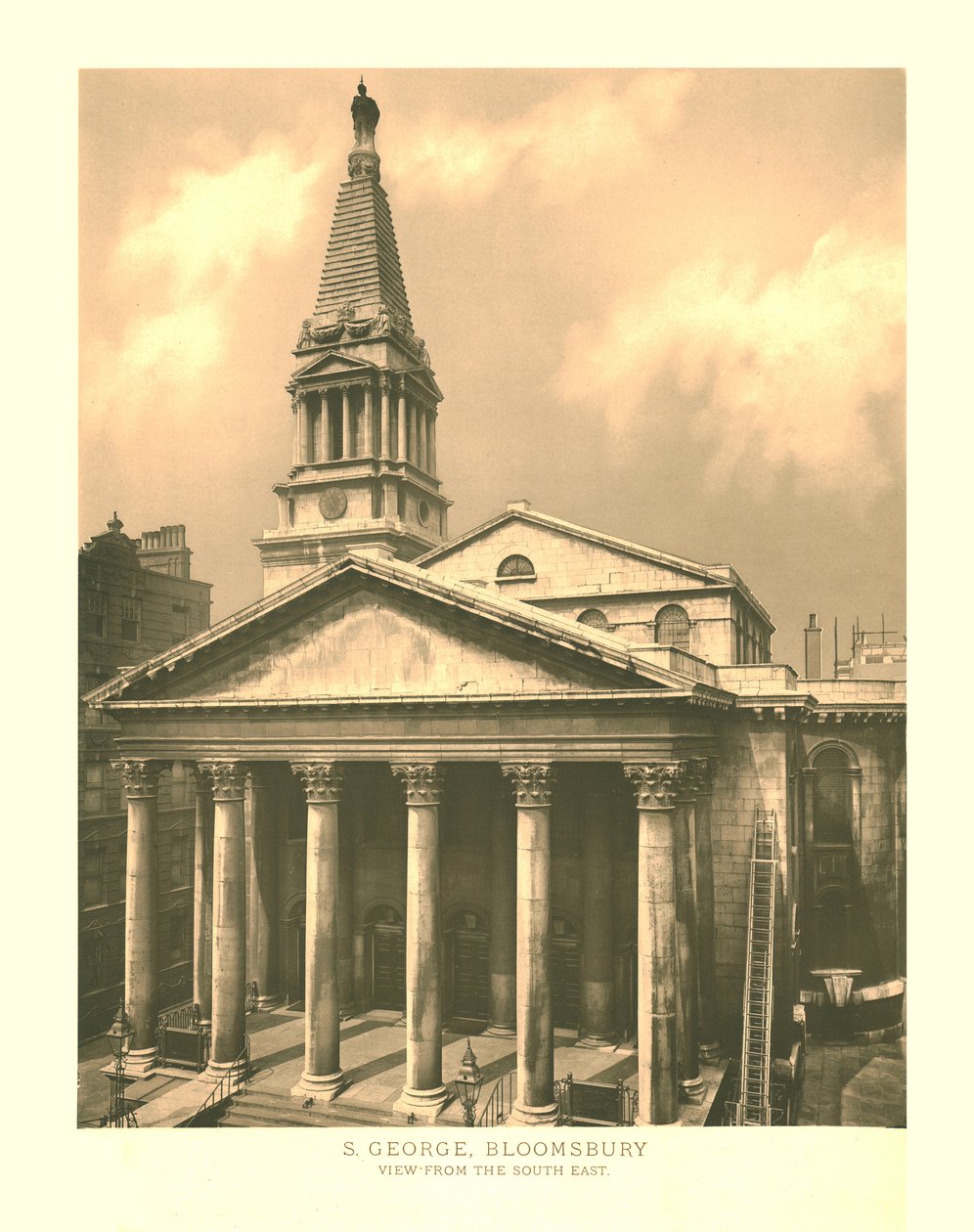 St George, Bloomsbury, Udsigt fra sydøst, midten af slutningen af det 19. århundrede. af Unbekannt