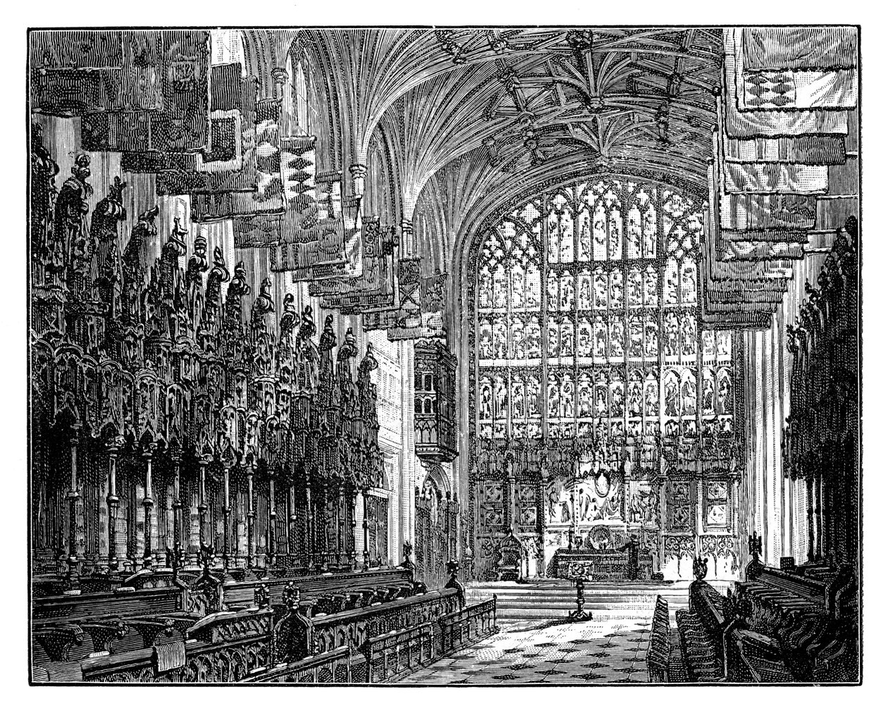 St Georges Chapel, Windsor, viser Royal Gallery & Altar af Unbekannt