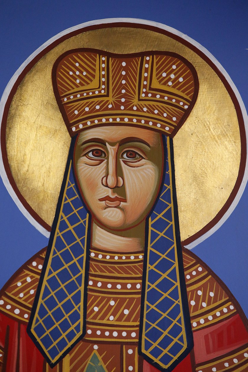 St Helen fresco i Pedoulas ortodokse kirke, Cypern, 20150510, Pedoulas, Cypern af Unbekannt