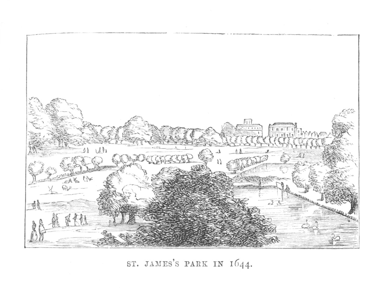 St. James Park i 1644, c1870 af Unbekannt