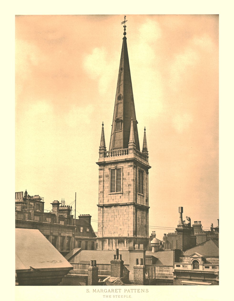 St Margaret Pattens, The Steeple, midten af slutningen af det 19. århundrede. af Unbekannt
