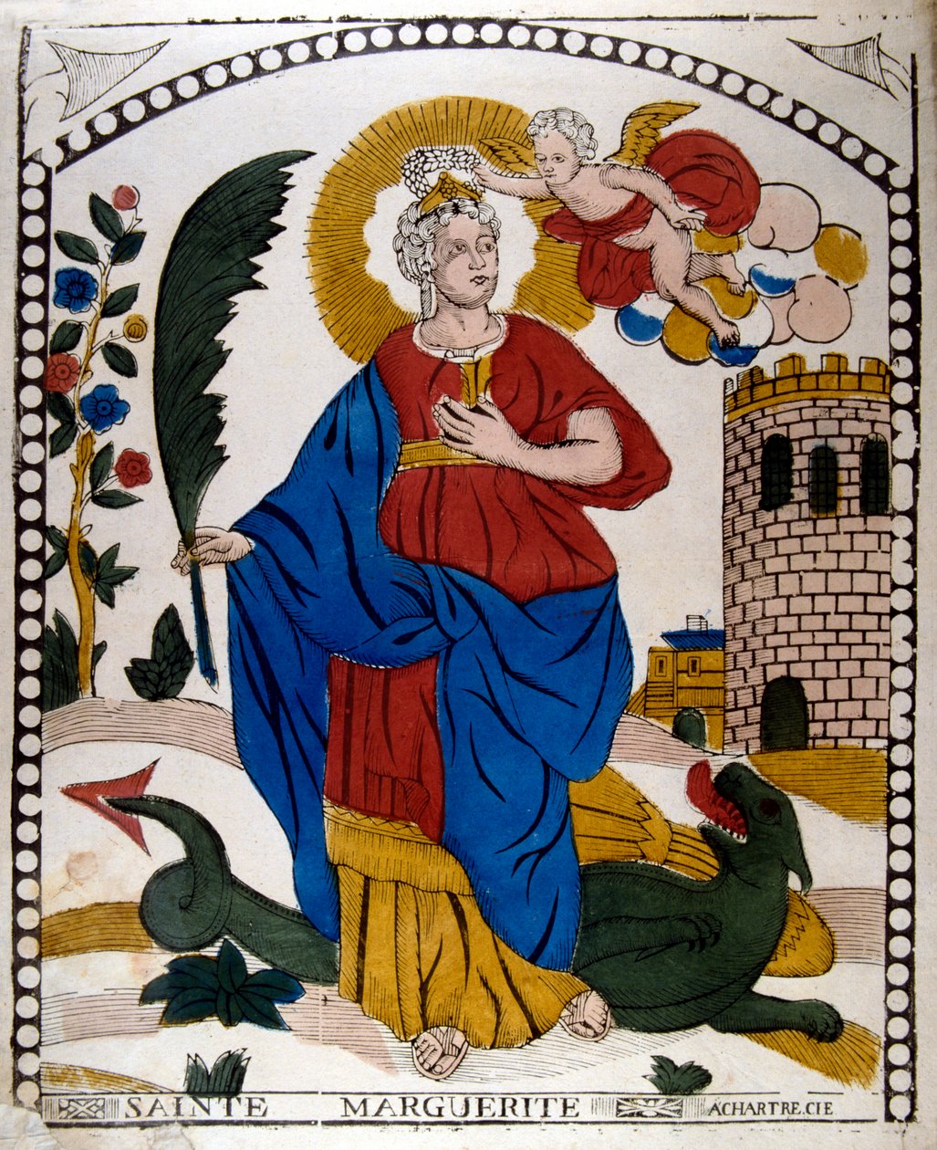 St. Margaret eller Marina af Antiochia, tidligt 4. århundrede jomfru kristen martyr, 19. århundrede af Unbekannt