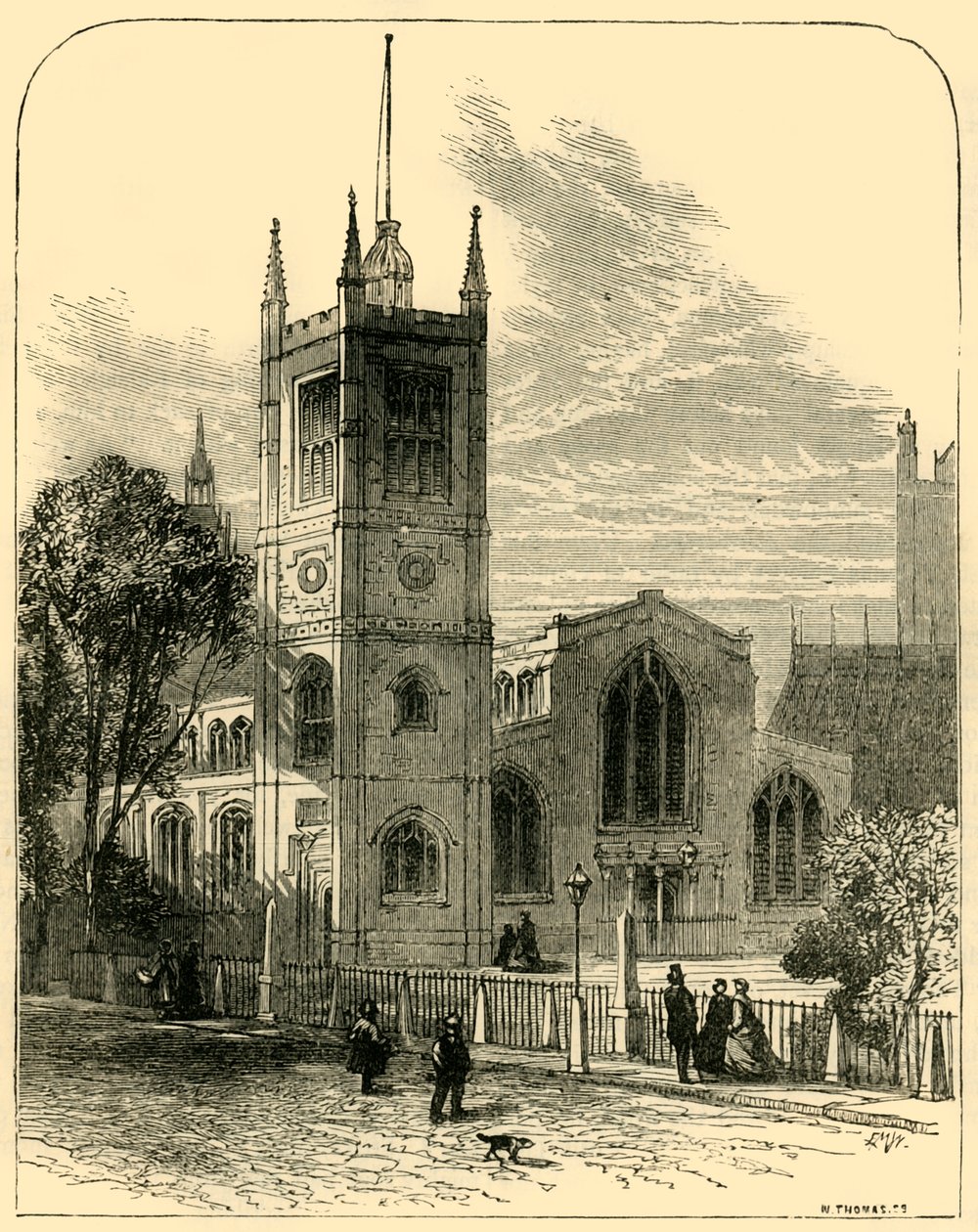 St. Margarets Kirke, fra Nordvest, 1881. af Unbekannt
