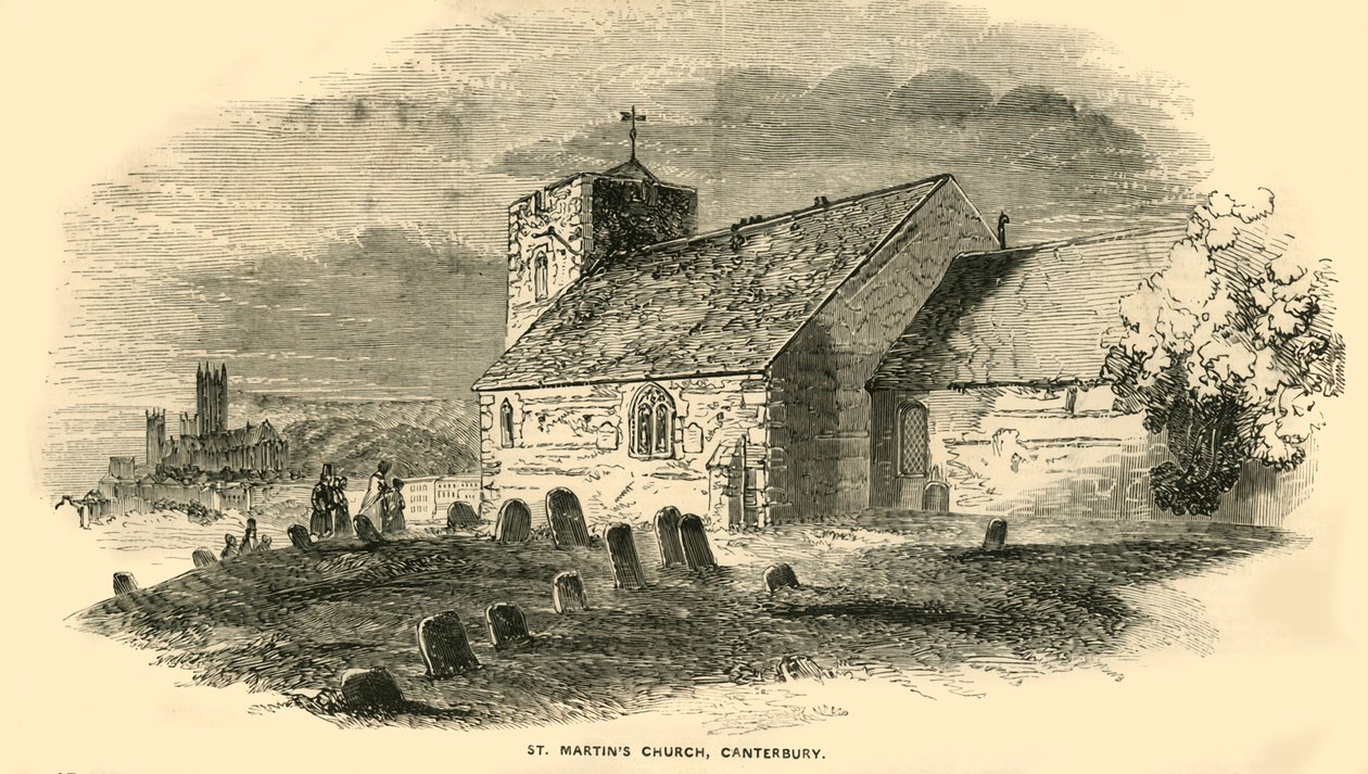St Martins Church, Canterbury, Kent, c1850. af Unbekannt