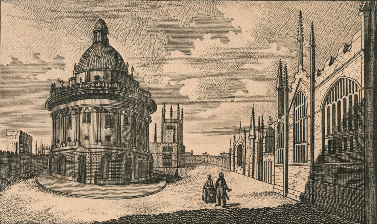 St. Marys Church & Radcliffe Library i Oxford, c1700-tallet. af Unbekannt