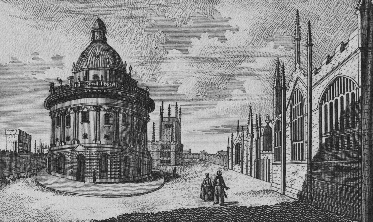 St. Marys Church & Radcliffe Library i Oxford, c1700-tallet af Unbekannt