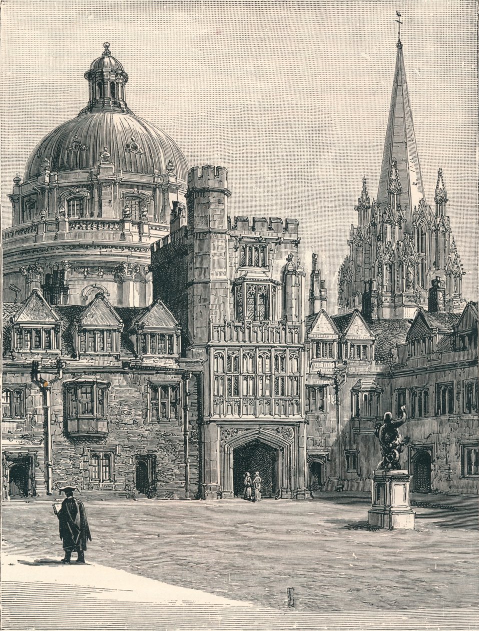 St Marys Church og Radcliffe, fra firkanten, ved Brasenose, 1896 af Unbekannt