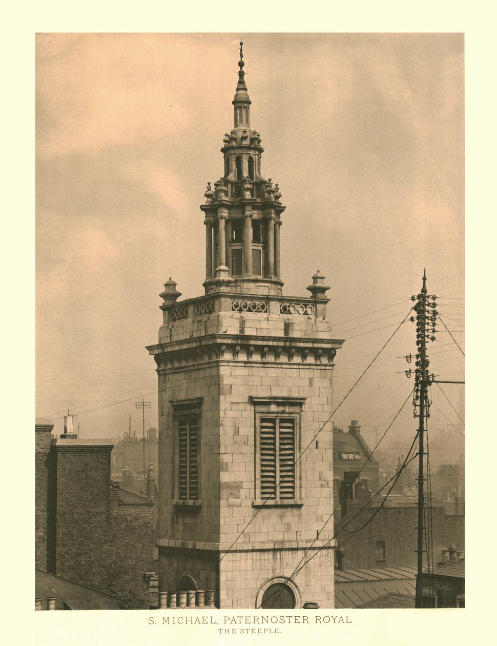 St Michael, Paternoster Royal, The Steeple, midten af slutningen af det 19. århundrede. af Unbekannt