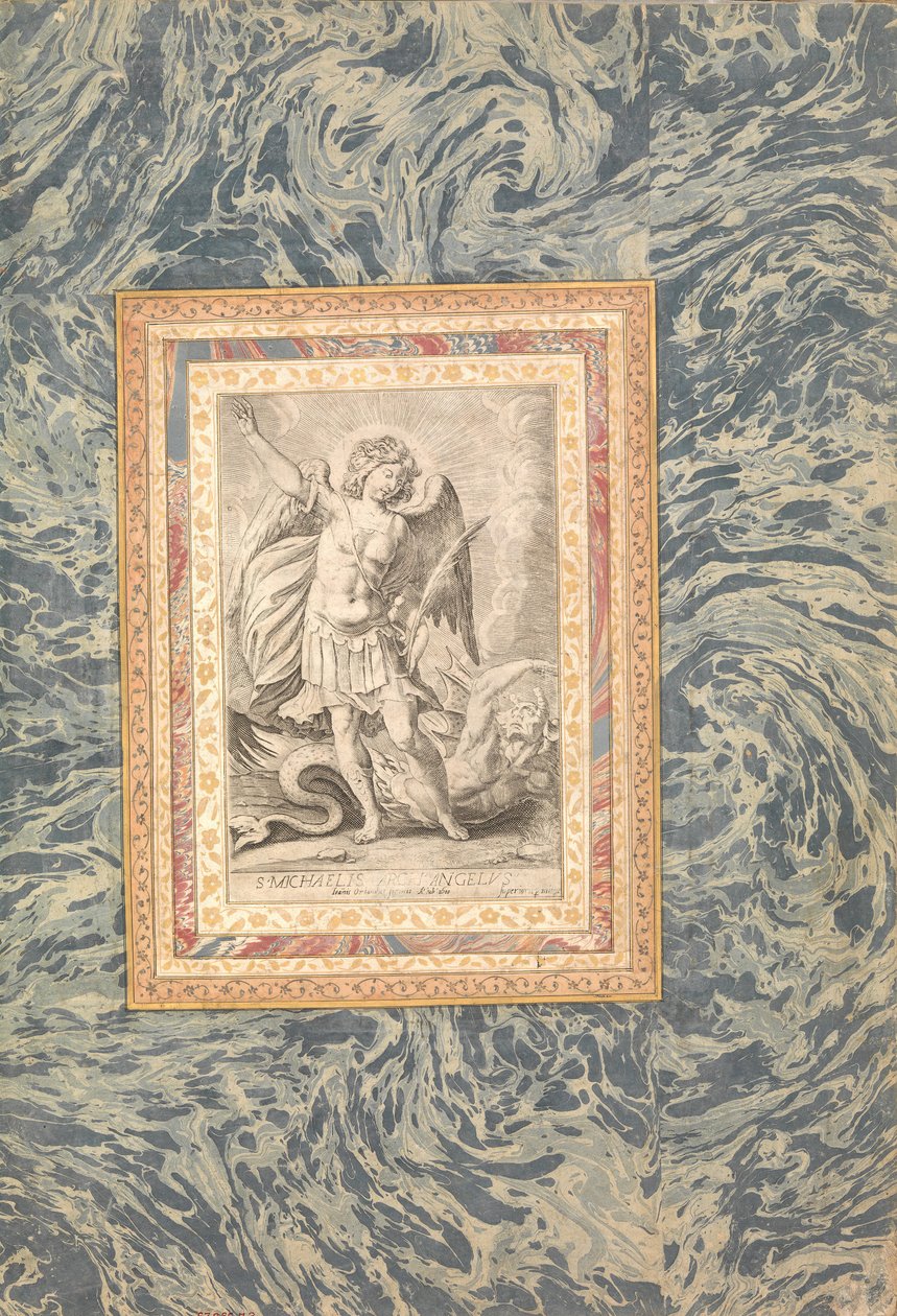 St. Michael, the Archangel, Folio fra Bellini Album, ca. 1600. af Unbekannt