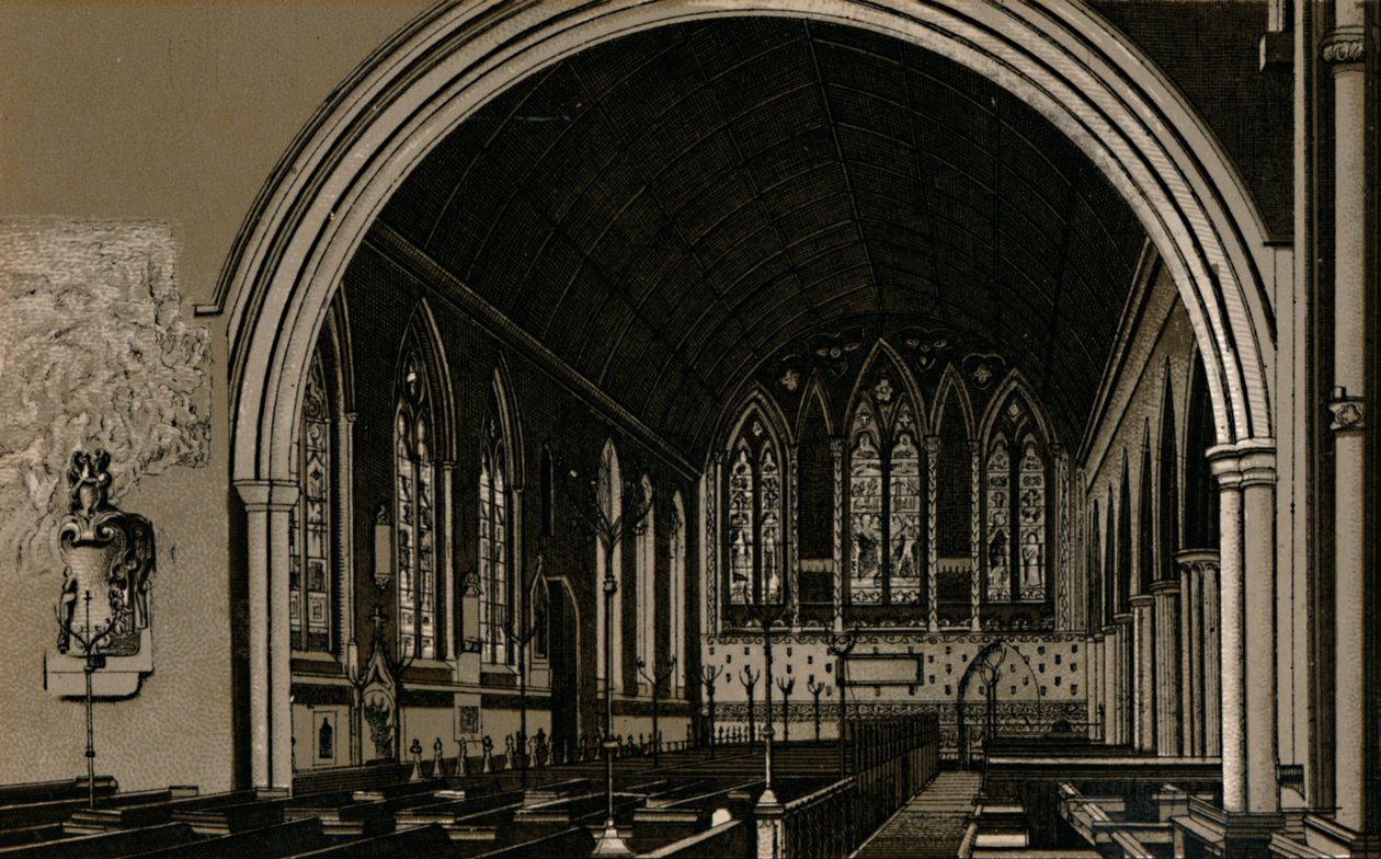 St. Nicholas Kirke, interiør, c1880. af Unbekannt