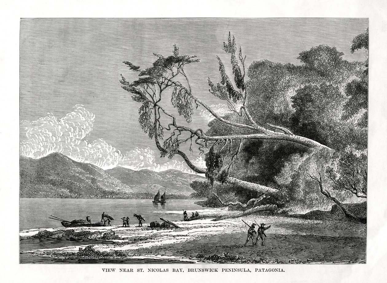 St Nicolas Bay, Brunswick Peninsula, Patagonien, 1800-tallet af Unbekannt