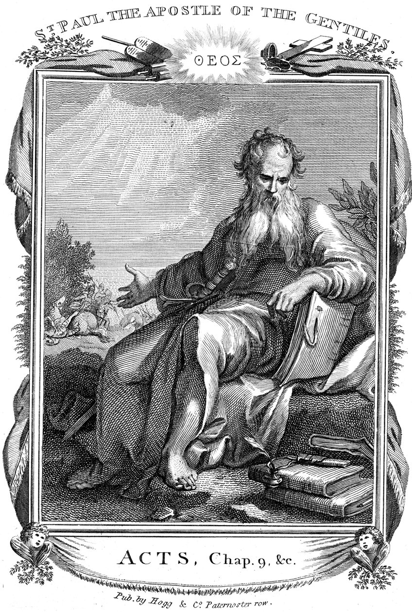 Apostlen Paulus, der tog det kristne budskab til hedningerne, 1800-tallet af Unbekannt