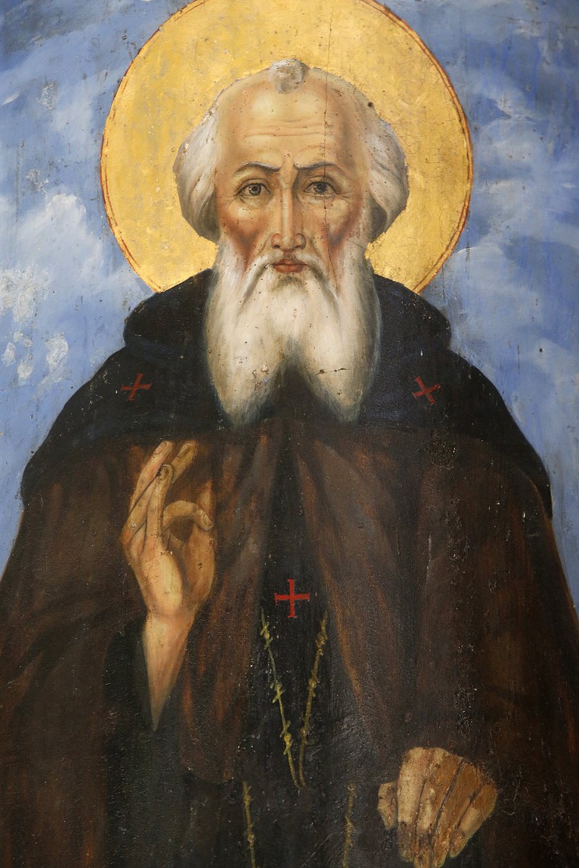 St. Savos (Savas) kirke. Saint Sava velsignelse (Saint Sava de Serbie af Unbekannt