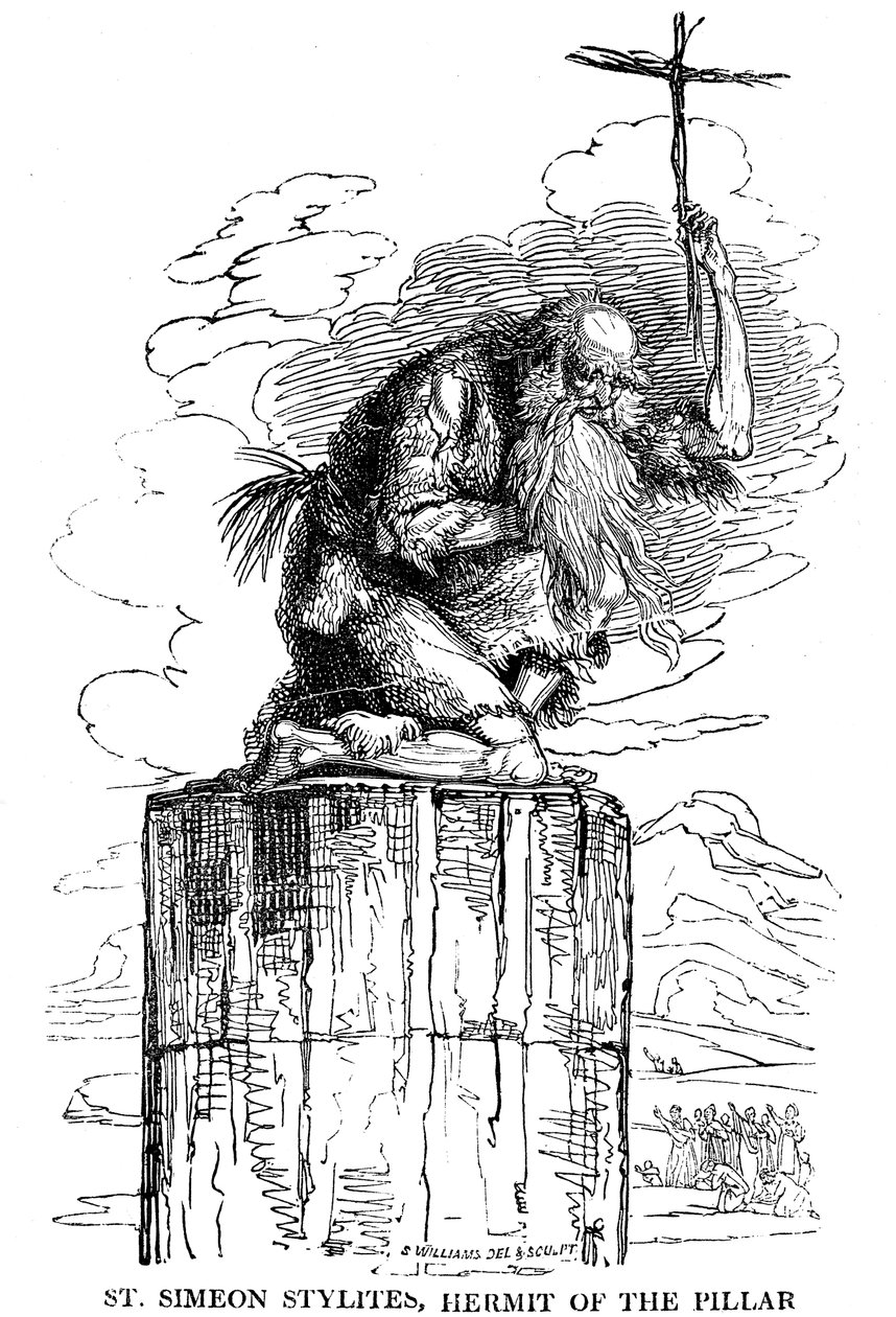 St Simeon Stylites, Eremit of the Pillar, 5. århundrede 1825 af Unbekannt