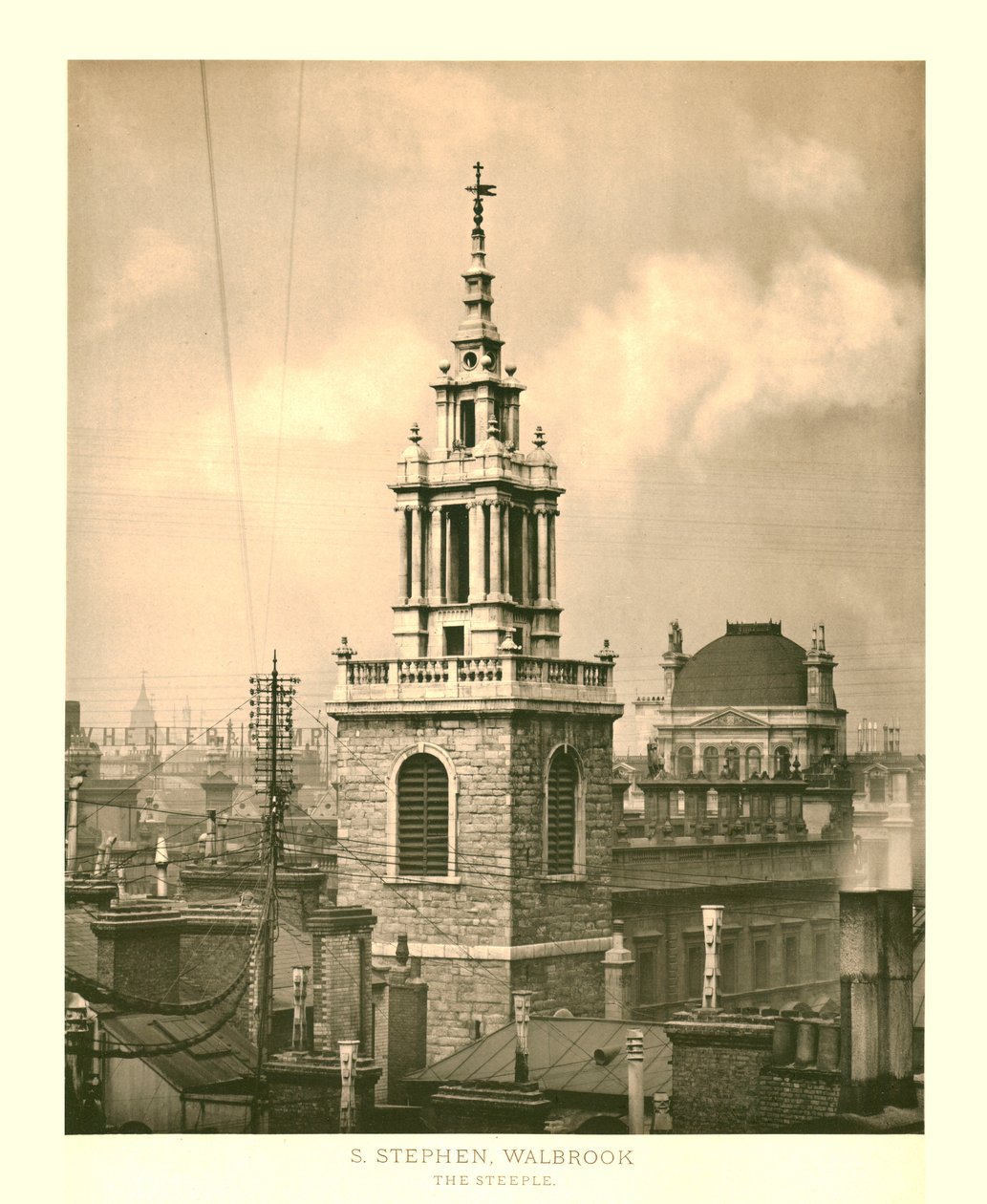 St Stephen Walbrook, The Steeple, midten af slutningen af det 19. århundrede. af Unbekannt