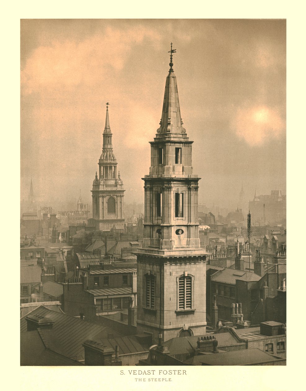 St Vedast Foster, The Steeple, midten af slutningen af det 19. århundrede. af Unbekannt