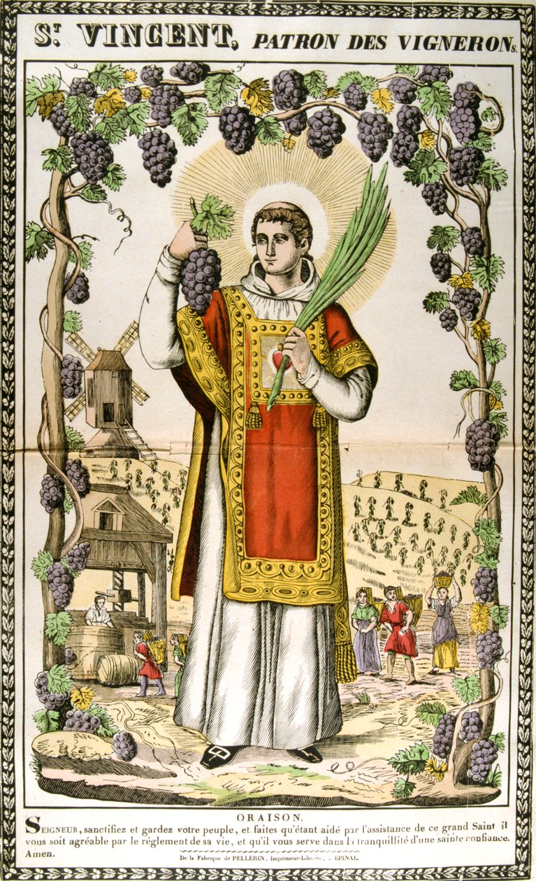 St Vincent, spansk kristen martyr, 1800-tallet af Unbekannt