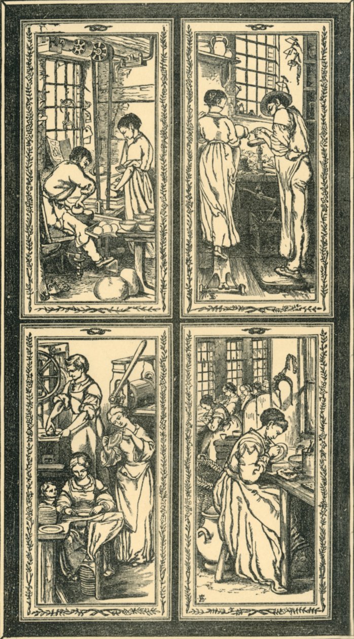 Staffordshire Processes, design til farvet glasvindue, c1870, 1881. af Unbekannt