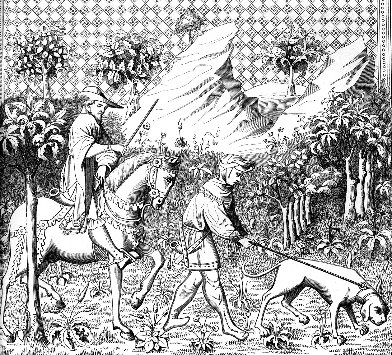 Hjortejagt, 1300-tallet 1849 af Unbekannt