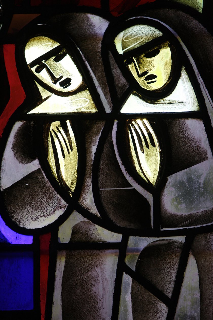 Farvet glas i Notre-Dame-de-la-Trinite-kirken Nonner , Blois, Frankrig af Unbekannt