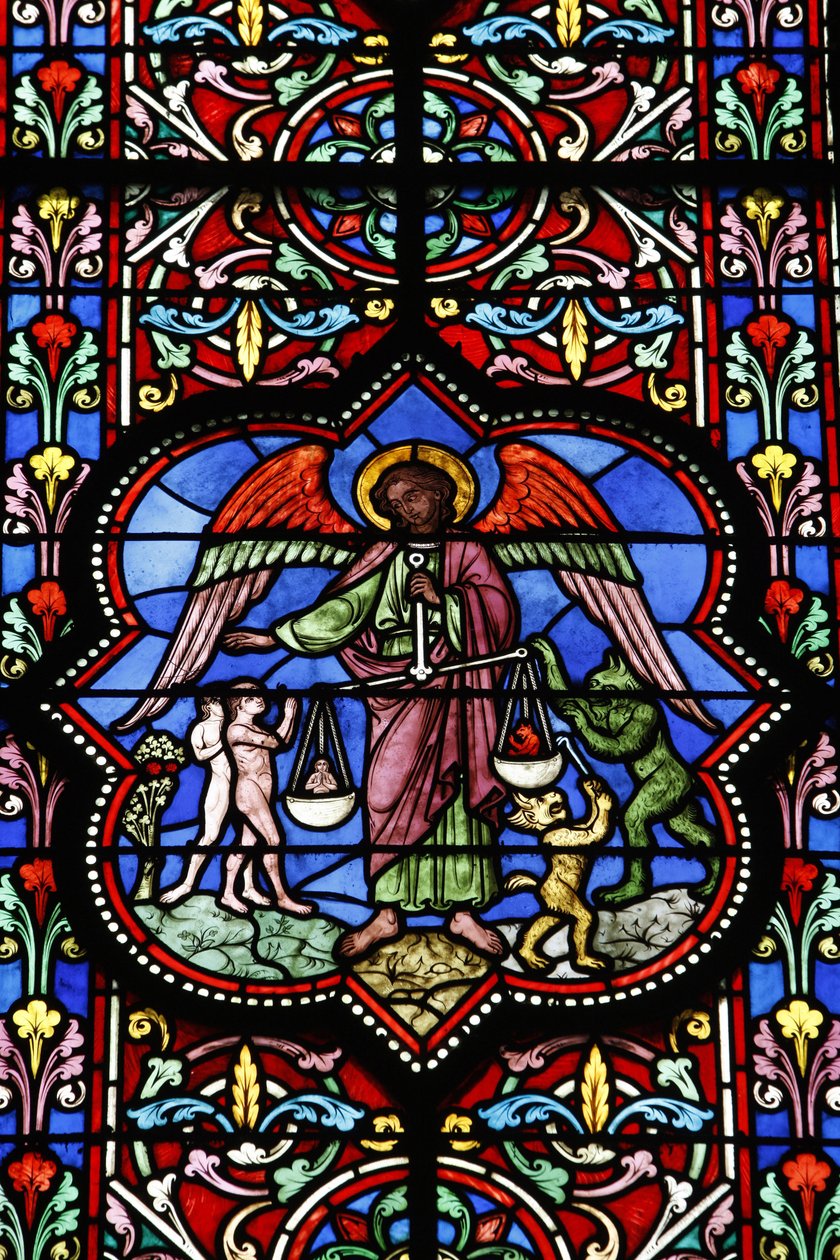 Farvet glas i Notre Dame de Bayeux katedral, Bayeux, Frankrig af Unbekannt