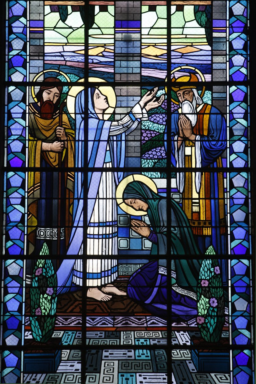 Glasmaleri i Notre Dame du Rosaire katolske kirke: Visitation, Saint-Ouen, Frankrig af Unbekannt