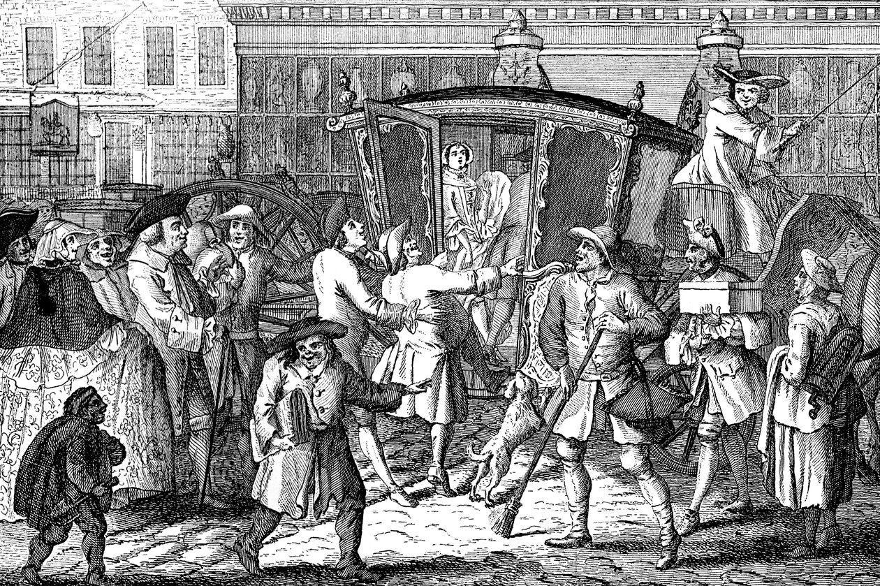 Standvogn, eller den hovmodige dame veltilpasset, 1750 af Unbekannt