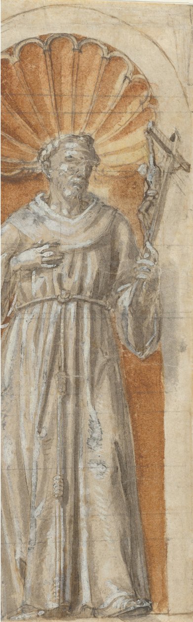 Stående franciskanerhelgen i en niche, 1650-1700. af Unbekannt