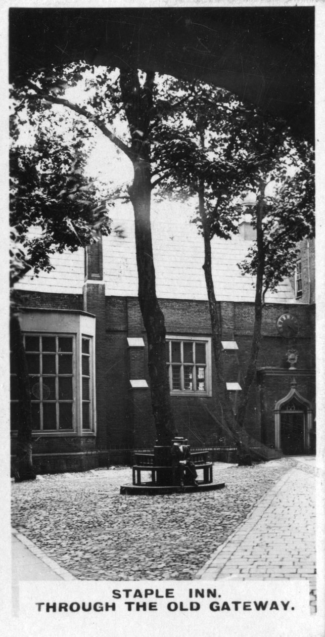 Staple Inn, Through the Old Gateway, London, c1920