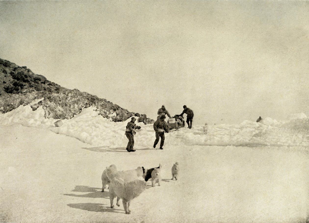 Start af Western Party fra Cape Royds, c1908, 1909. af Unbekannt