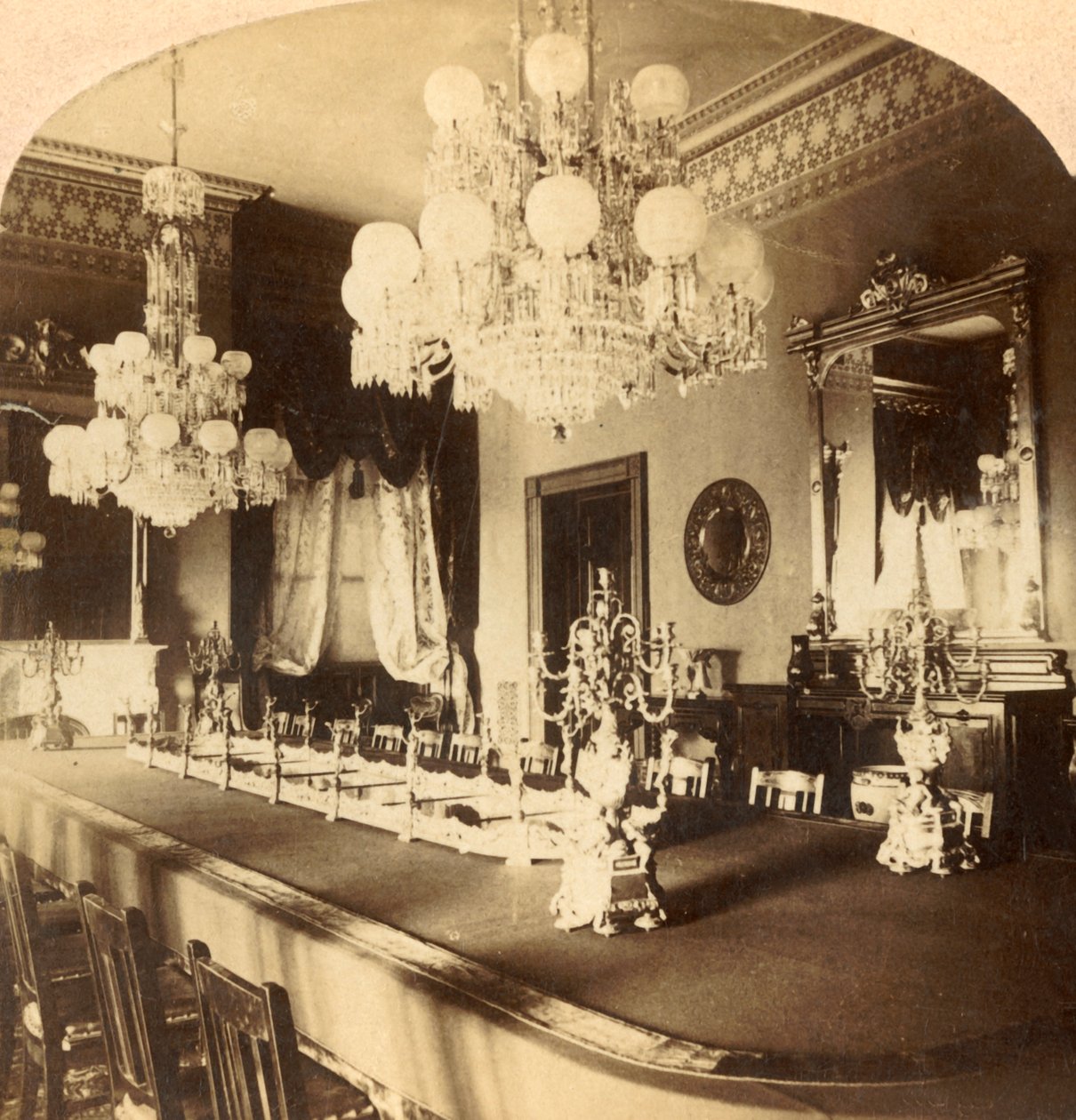 State Dining Room, Presidents Mansion, Washington, D.C., U.S.A., c1900. af Unbekannt