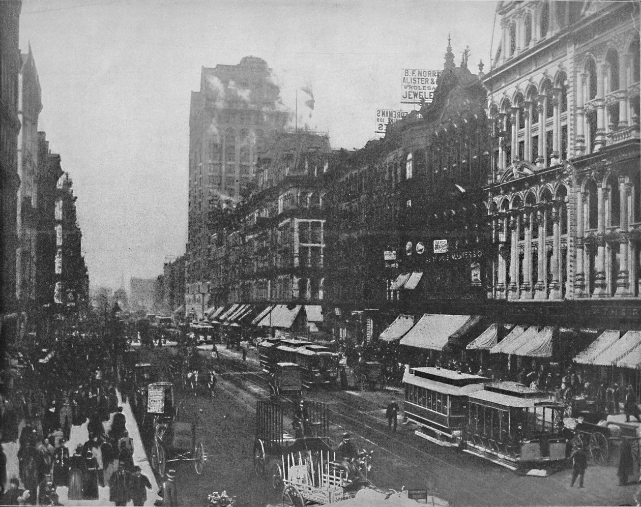 State Street, Chicago, c1897. af Unbekannt