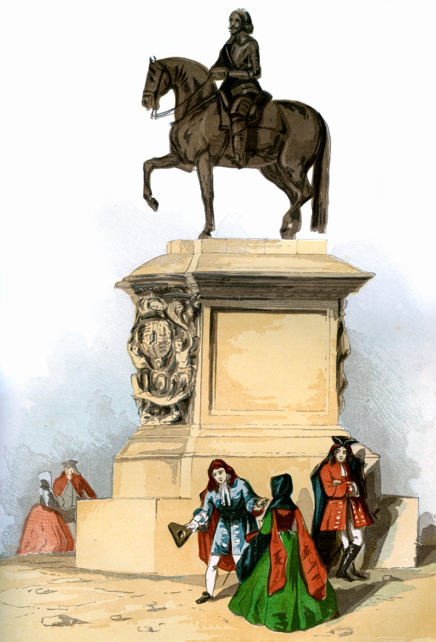 Statue af Charles I, Charing Cross, London, c1850 af Unbekannt