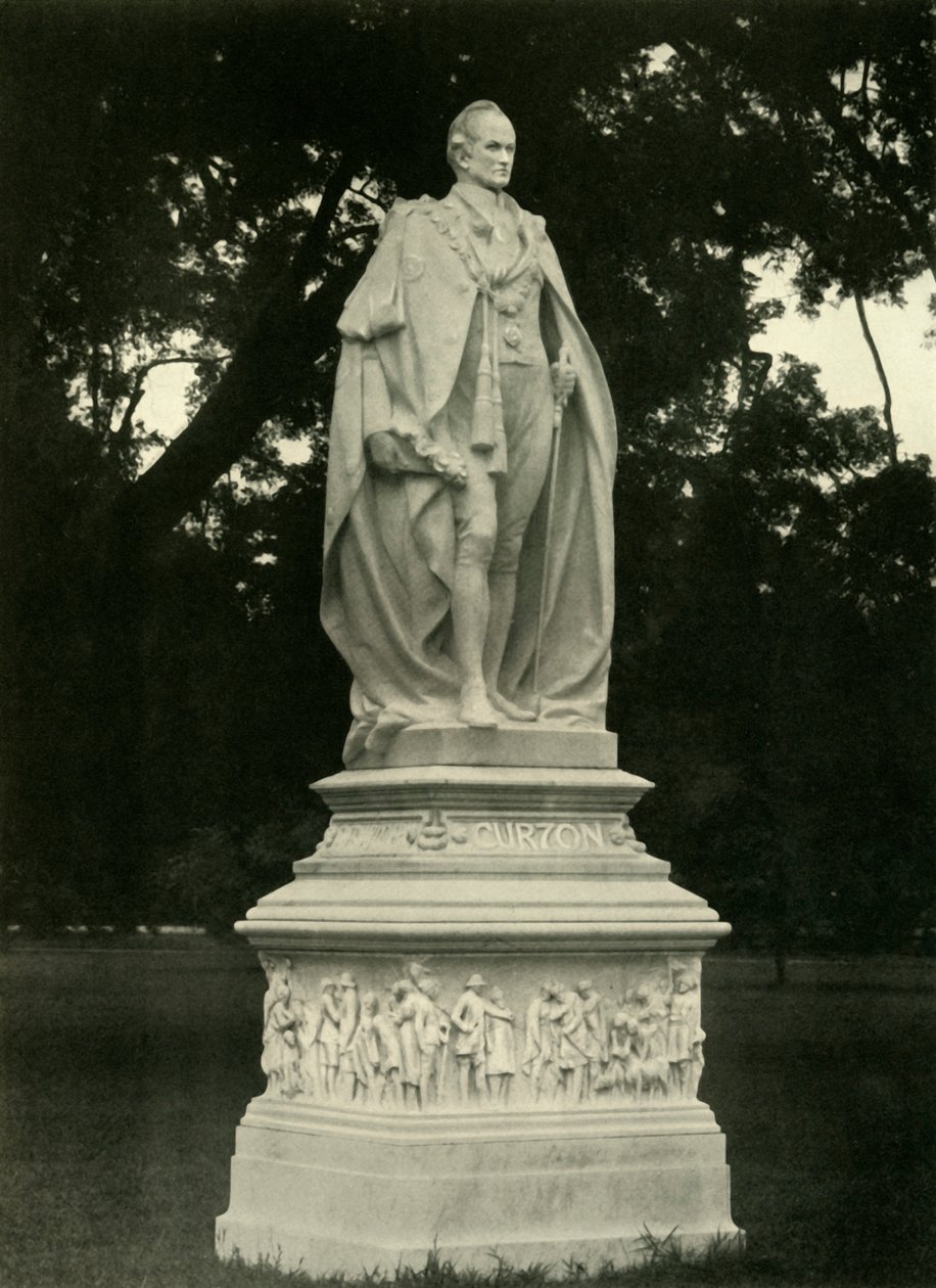 Statue af Lord Curzon i Grounds of Victoria Memorial Hall, 1925. af Unbekannt