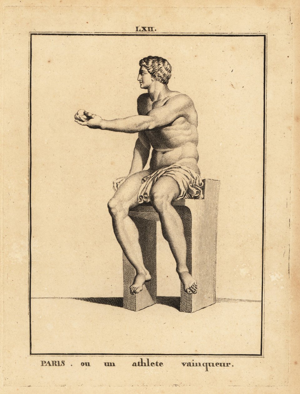 Statue af Paris, søn af kong Priam og dronning Hecuba i Troy, eller en sejrrig atlet af Unbekannt