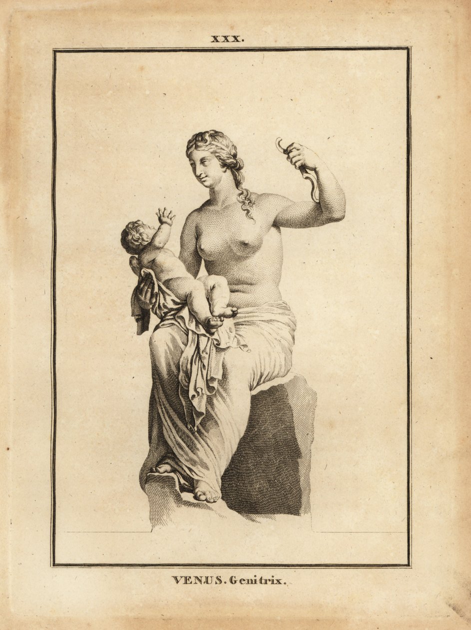 Statue af Venus Genetrix, romersk gudinde for kærlighed, skønhed, sex og frugtbarhed, som mor med barn Eros af Unbekannt
