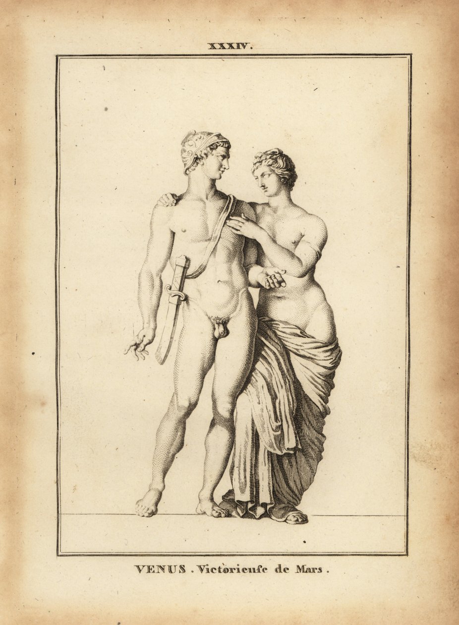 Statue af Venus Victrix med Mars, romerske guder for kærlighed og krig af Unbekannt