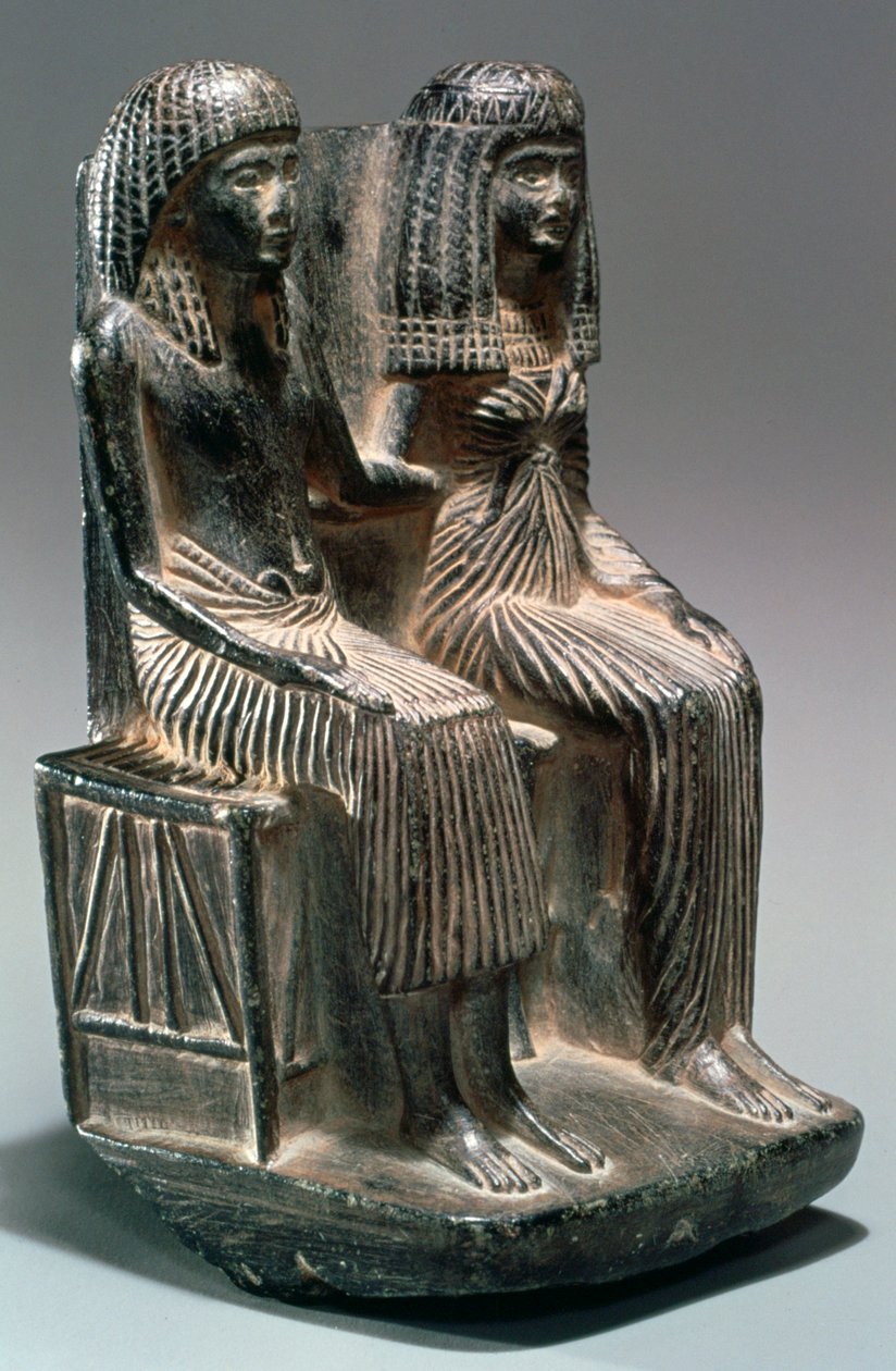 Statue af en gammel egyptisk embedsmand og hans kone, 13.-12. århundrede f.Kr af Unbekannt