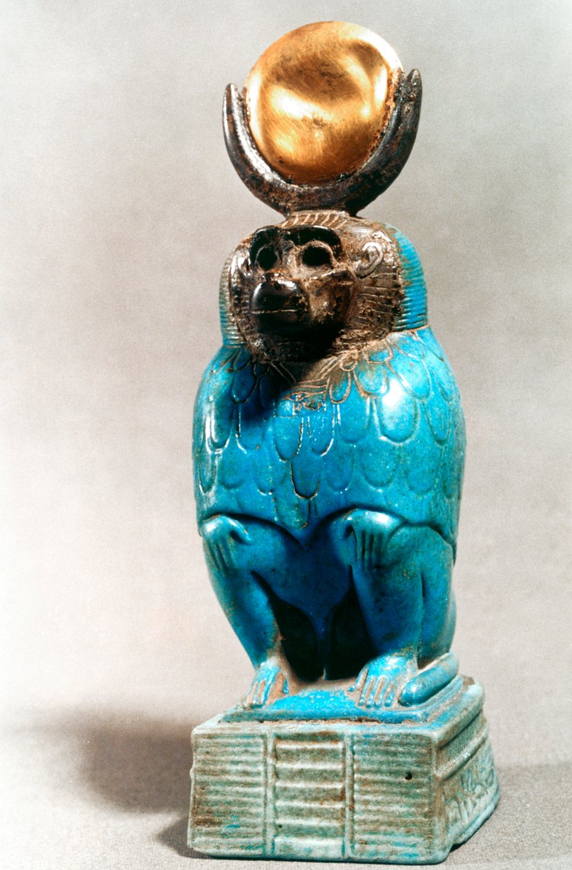 Statue af den gamle egyptiske gud Thoth i bavianform af Unbekannt