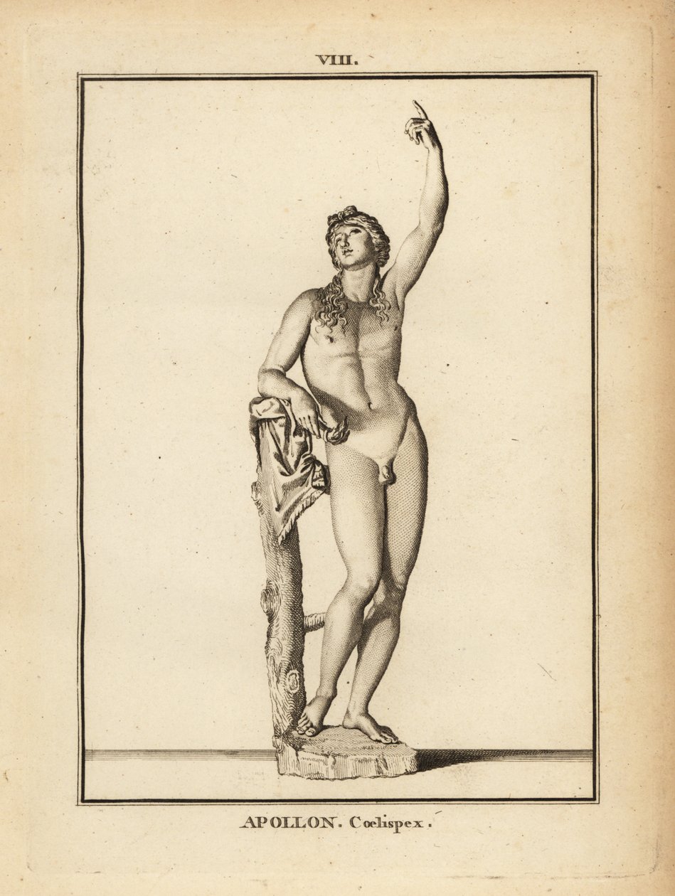 Statue af den romerske gud Apollo Coelispex, ser på himlen af Unbekannt