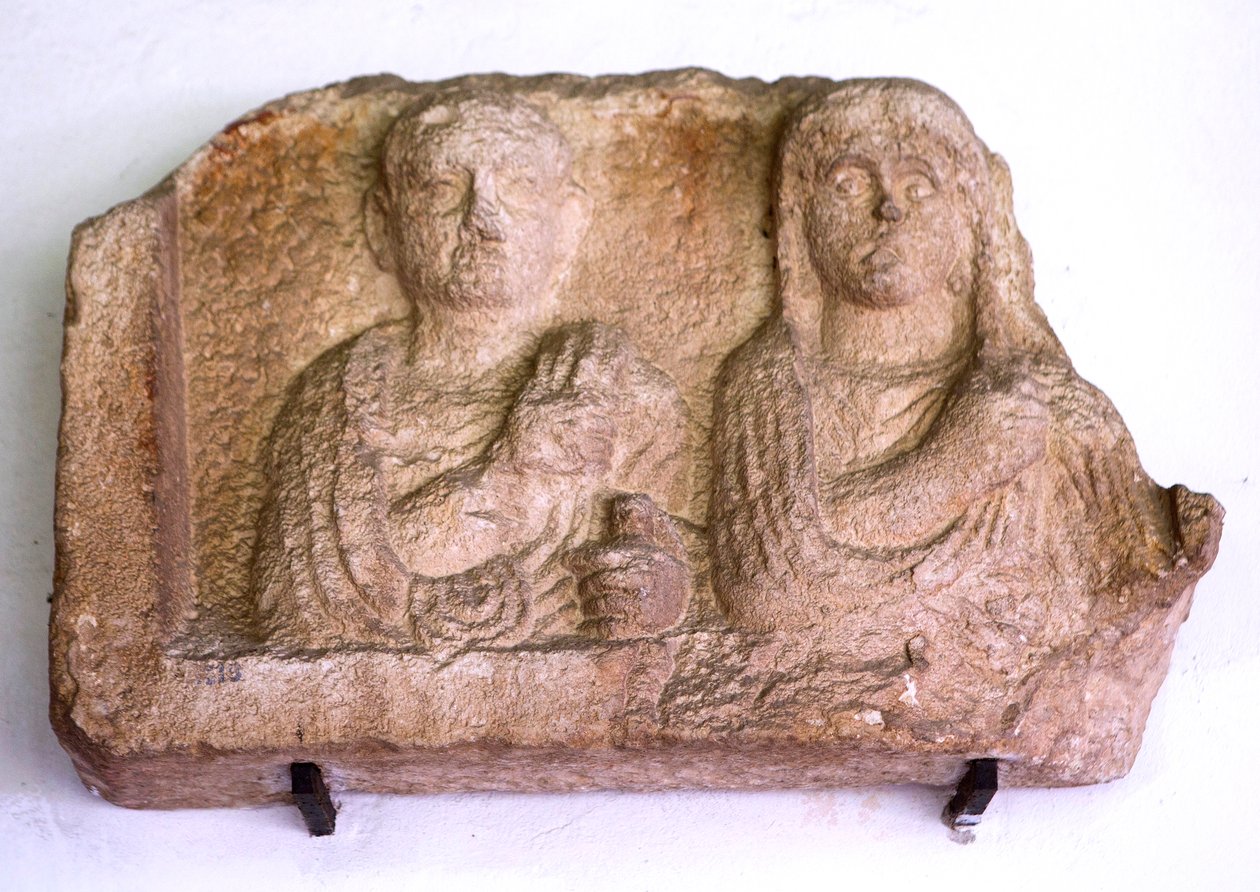 Stele, 2 portrætter Optata Fada og Lucius Valius Rufus, 1. årh af Unbekannt