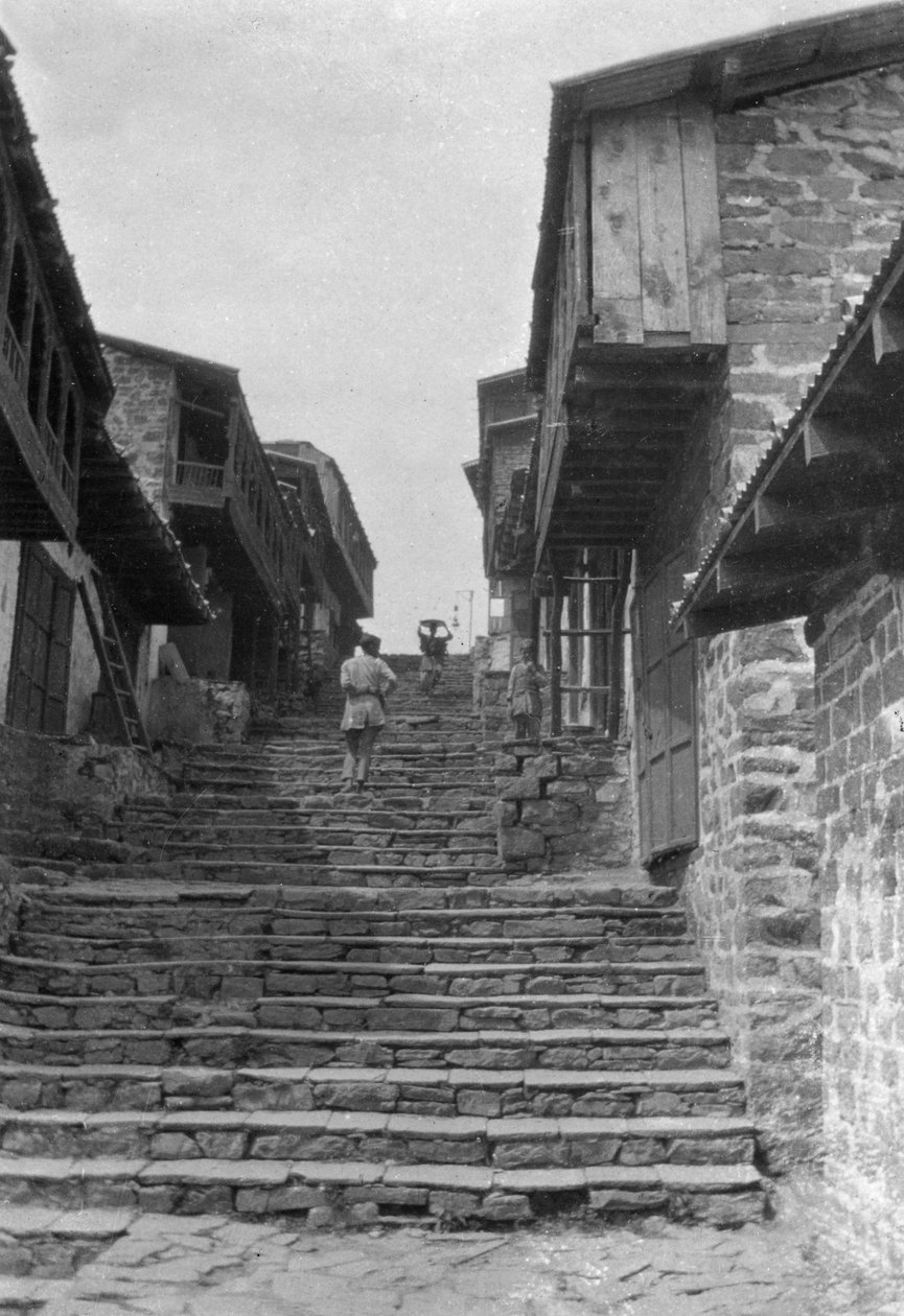 Trin, der fører til kailana-basaren, Indien, 1917 af Unbekannt