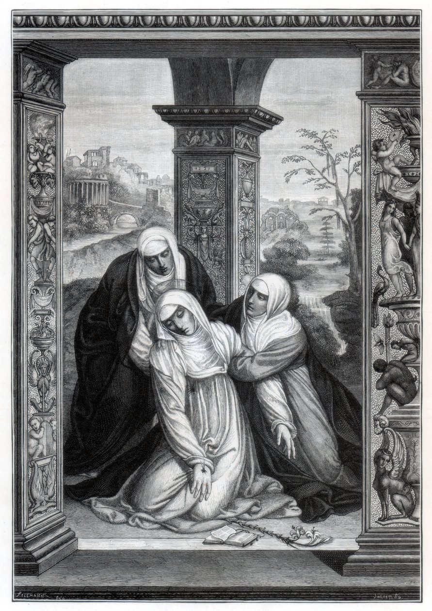 Stigmatisering af Saint Catherine of Siena, 1870 af Unbekannt