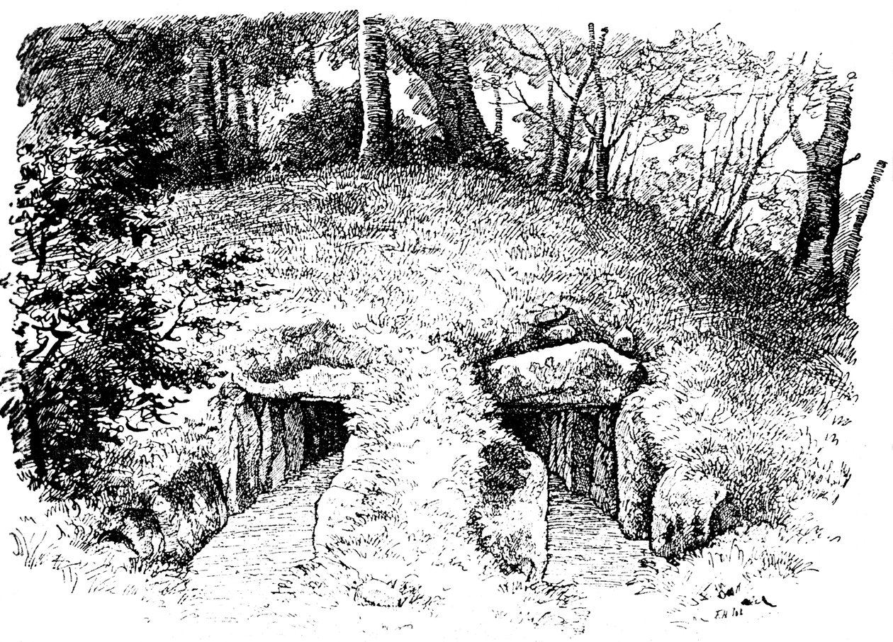 Stenaldertumulus indeholdende to kamre, Rodding, Danmark, 1913 af Unbekannt